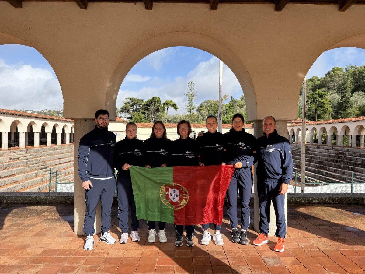 Miguel Sousa (à dta), Ines Murta, Matilde Jorge, Neuza Silva, Francisca Jorge, Angelina Voloshchuk e Rodrigo Palma